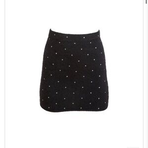 Fleur Du Mal Cashmere Rhinestone Mini Skirt